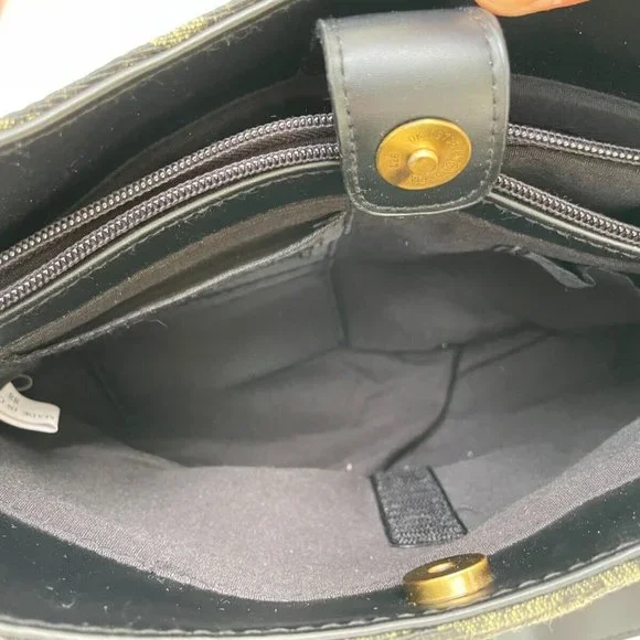 Bueno Women Shoulder Bag Green/Black Bag Hand Bag Fabric Bag - Picture 5 of 12